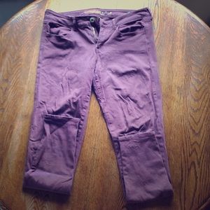 American Eagle Super Low Maroon Jeggings